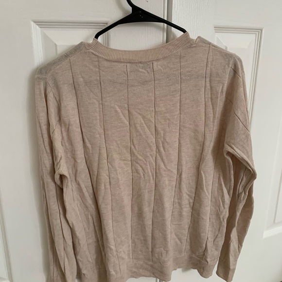 Mango basics ribbed beige cream sweater knit shirt size small S - Picture 3 of 3